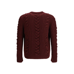 Alexander McQueen Bordeaux Fur Cashmere Sweater