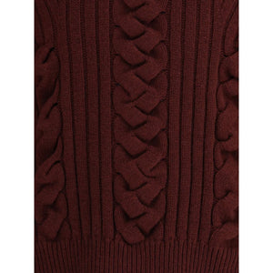 Alexander McQueen Bordeaux Fur Cashmere Sweater