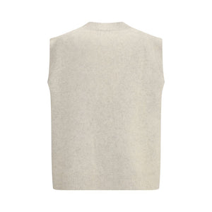 P.A.R.O.S.H. Cream Raccoon Fur Sleveless Jacket