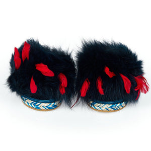 Mr&Mrs Italy Blue Lamb Leather Women Sandal