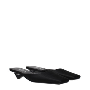 Prada Black Satin Flat Sandals