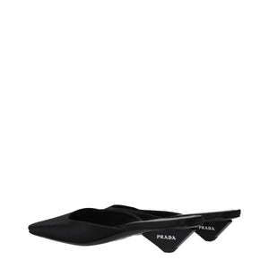 Prada Black Satin Flat Sandals