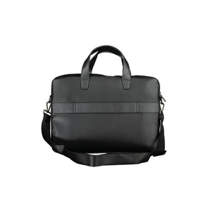 Tommy Hilfiger Black Polyurethane Men's Briefcase