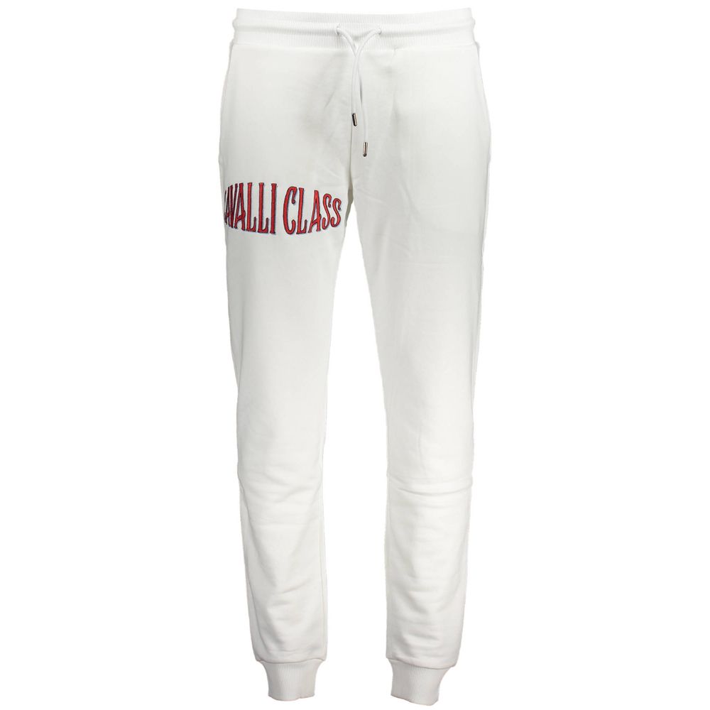 Cavalli Class Bianco Cotton Men Jogger Pant
