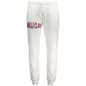 Cavalli Class Bianco Cotton Men Jogger Pant