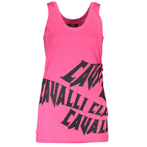 Cavalli Class Rosa Cotton Female Tank Top