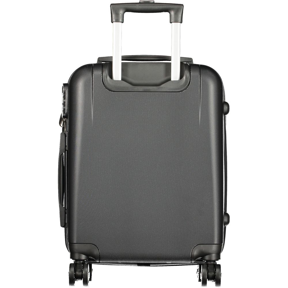 Laura Biagiotti Black Polyurethane Women's Travel Trolley Set