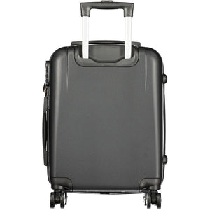Laura Biagiotti Black Polyurethane Women's Travel Trolley Set