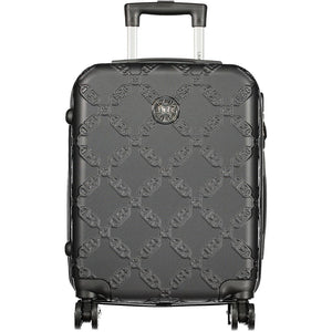 Laura Biagiotti Black Polyurethane Women's Travel Trolley Set