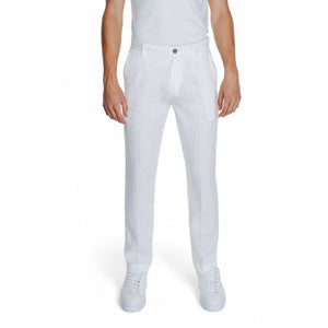 Borghese White Linen Casual Pants
