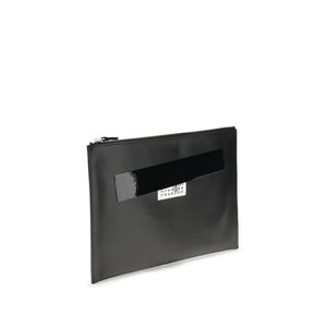MM6 Black Calf Leather Bos Taurus Clutch Bag