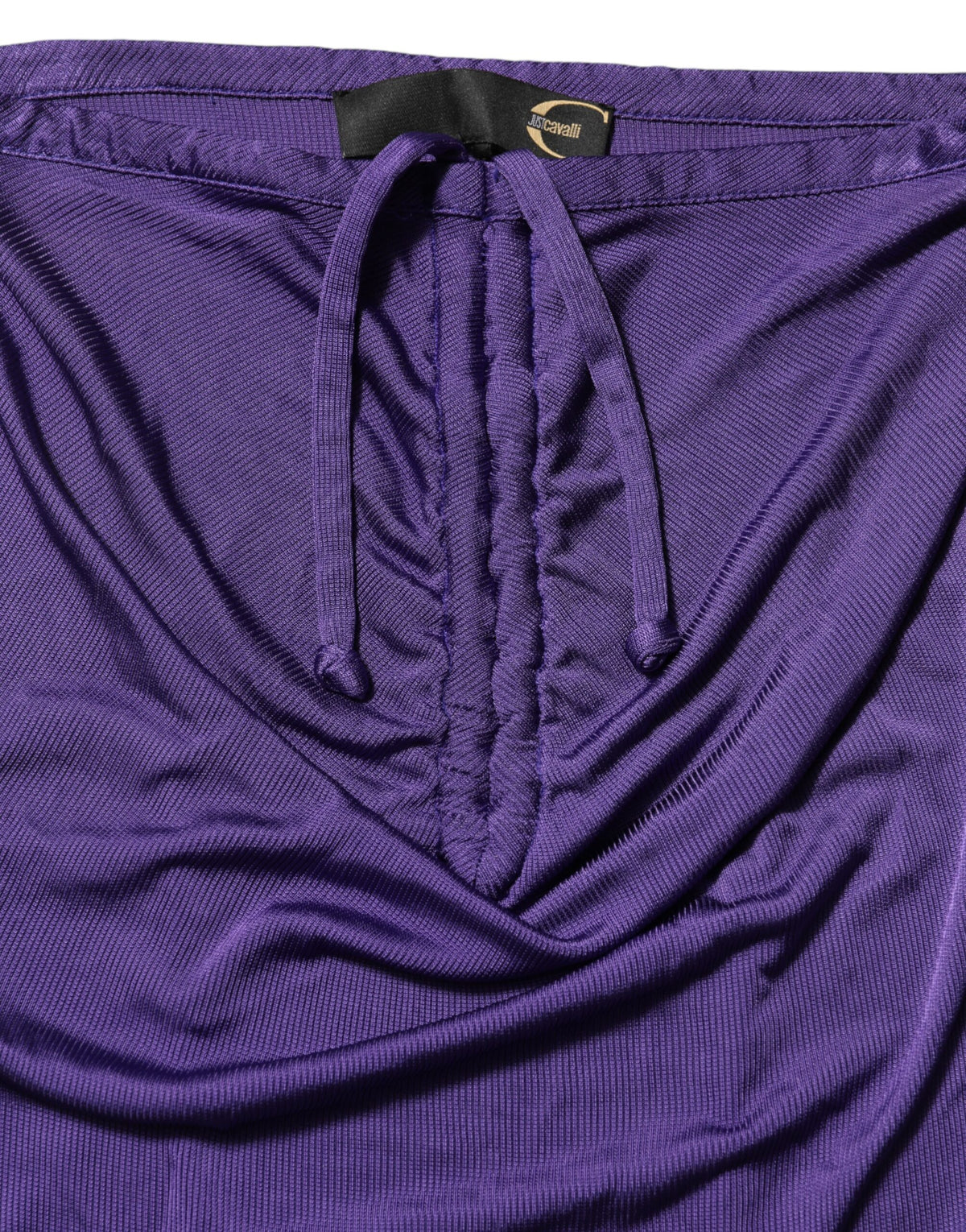 Cavalli Class Purple Viscose Elastane Strapless Bodycon Dress