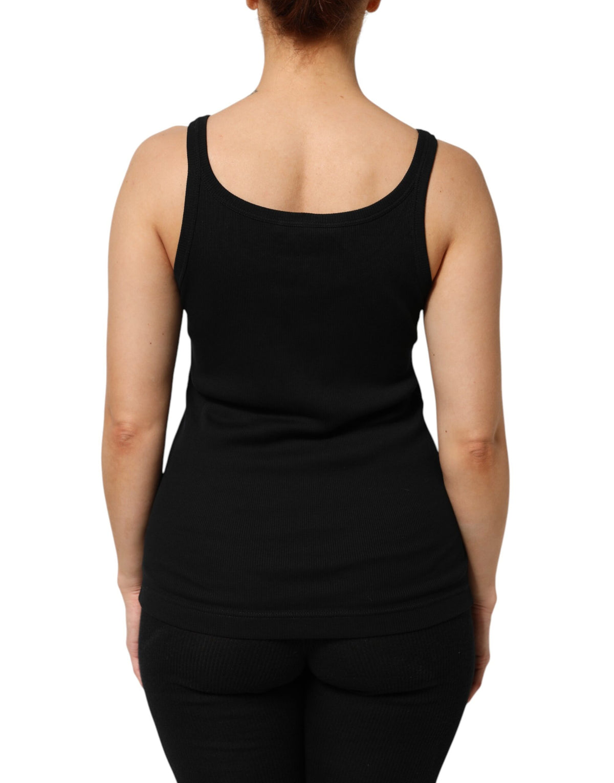 Dolce & Gabbana Black Cotton Sleeveless Women Tank Top