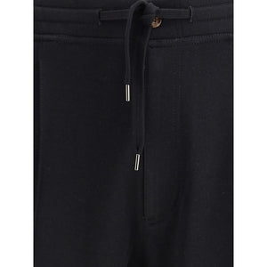 Brunello Cucinelli Black Cotton Joggers (Workout Pants)