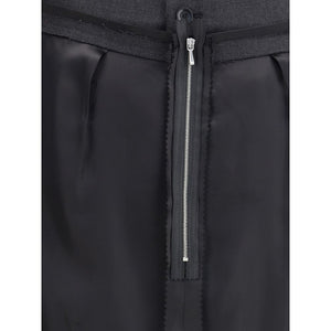 Margiela Black Polyester Midi Skirt
