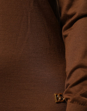 Dolce & Gabbana Brown Cashmere Turtle Neck Pullover Sweater