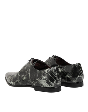Dolce & Gabbana Marbled Pattern Dress Lace Up Derby Shoes