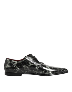 Dolce & Gabbana Marbled Pattern Dress Lace Up Derby Shoes