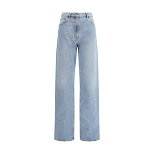 Valentino Light Blue Cotton High-Waisted Jean