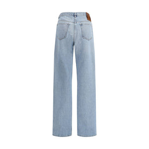 Valentino Light Blue Cotton High-Waisted Jean