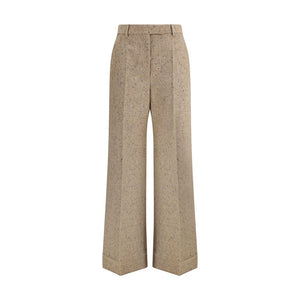 Valentino Beige Fleece Wool Casual Pants
