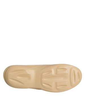 Dolce & Gabbana Beige Rubber Slides Low Top Sneakers Shoes