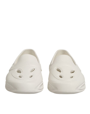 Dolce & Gabbana White Rubber Slides Low Top Sneakers Shoes