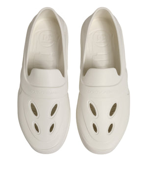 Dolce & Gabbana White Rubber Slides Low Top Sneakers Shoes