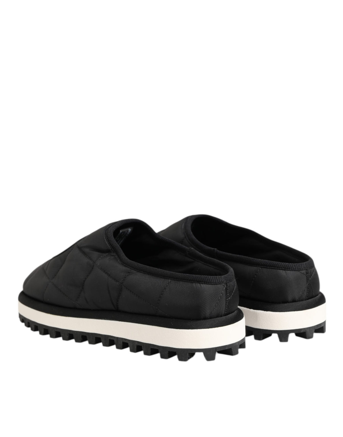 Dolce & Gabbana Black Nylon Low Top Slip On Sneaker Shoes