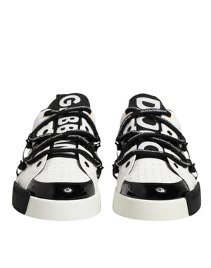 Dolce & Gabbana White Leather Logo Portofino Sneakers Shoes