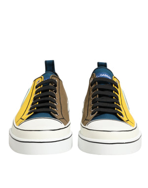 Dolce & Gabbana Multicolor Cotton Logo Low Top Sneakers Shoes
