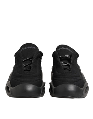Dolce & Gabbana Black Lace Up Wave Low Top Men Sneaker Shoes