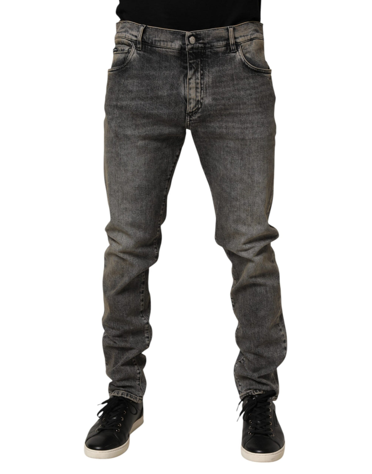 Dolce & Gabbana Gray Cotton Stretch Slim Fit Men Denim Jeans