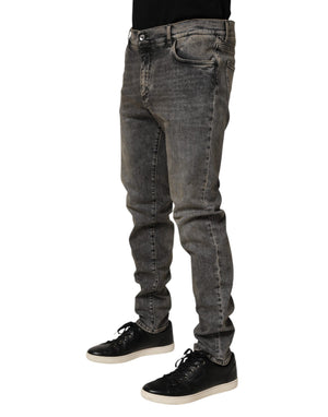 Dolce & Gabbana Gray Cotton Stretch Slim Fit Men Denim Jeans