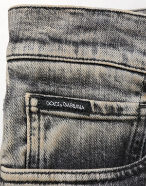 Dolce & Gabbana Gray Cotton Stretch Slim Fit Men Denim Jeans
