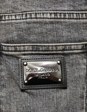 Dolce & Gabbana Gray Cotton Stretch Slim Fit Men Denim Jeans