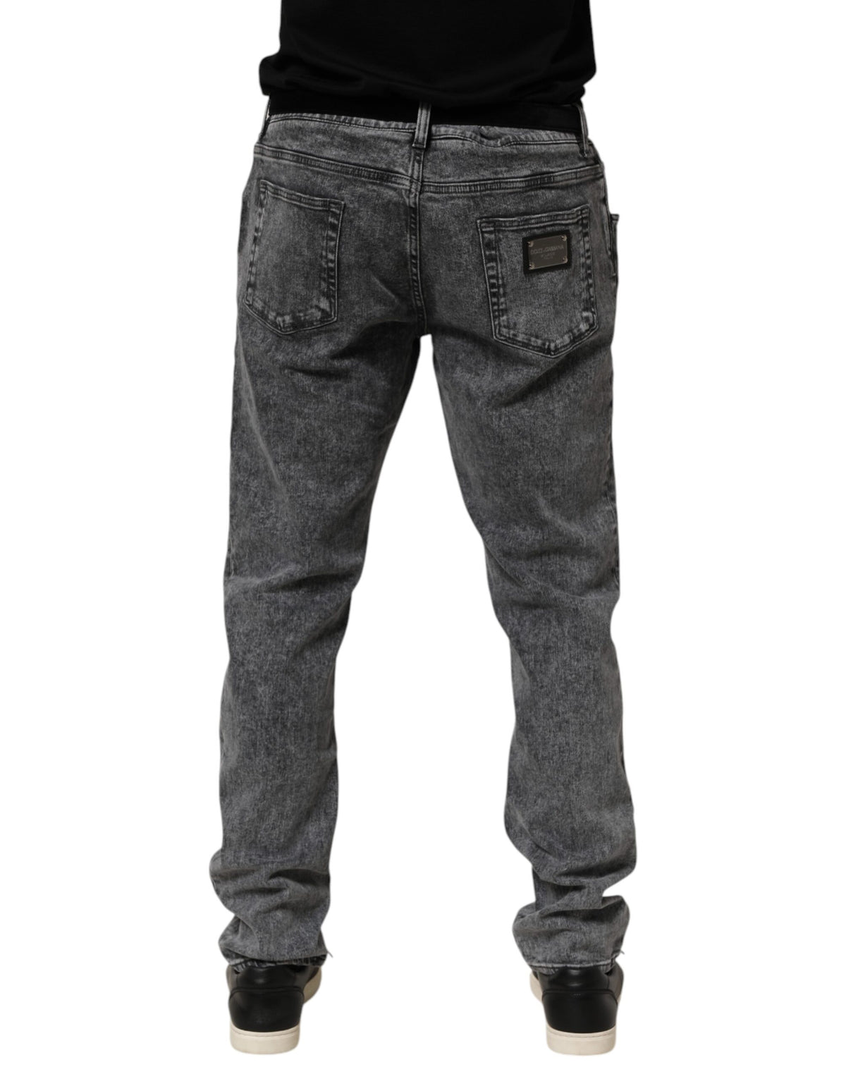 Dolce & Gabbana Gray Cotton Slim Fit Denim Trouser Jeans