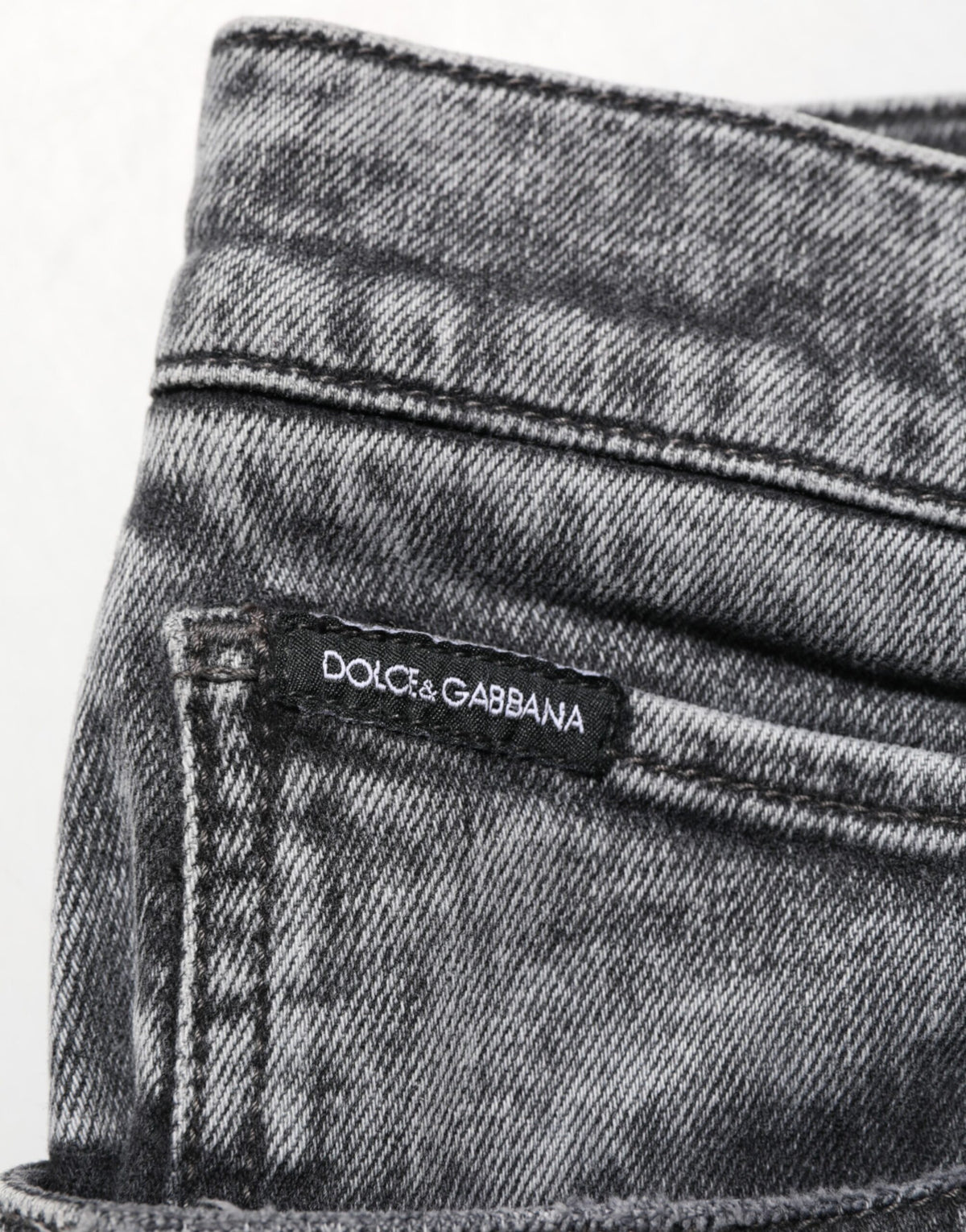 Dolce & Gabbana Gray Cotton Slim Fit Denim Trouser Jeans