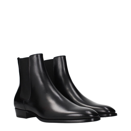 Celine Black Leather Ankle Boots