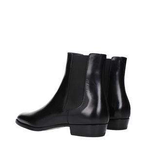 Celine Black Leather Ankle Boots