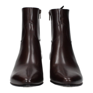 Celine Red Leather Ankle Boots