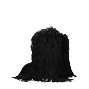 Rick Owens Black Fur Ankle Boots