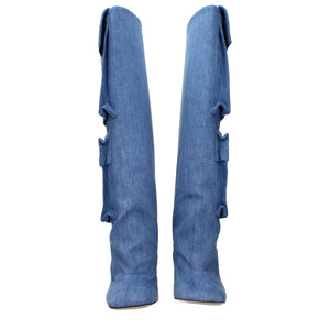 The Attico Light Blue Fabric Boots