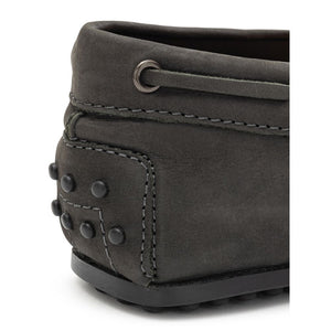 Tod's Gray Nubuc Leather Moccassin