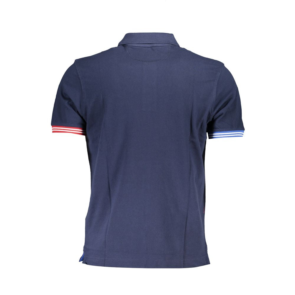 La Martina Blue Cotton Men Polo Shirt