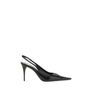 Saint Laurent Black Calf Leather Bos Taurus High Heel Pumps