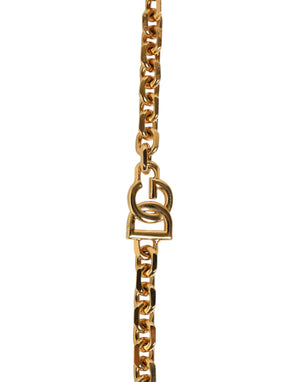 Dolce & Gabbana Black Leather Gold Chain Bag Accessory Shoulder Strap