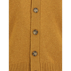 Brooksfield Yellow Fleece Wool Cardigan