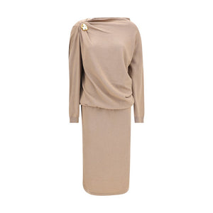 Fabiana Filippi Beige Fleece Wool Casual Dress