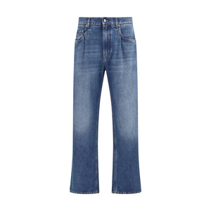 Dolce & Gabbana Blue Cotton Relaxed Fit Jeans